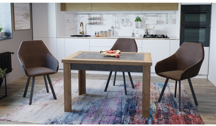 Хьюстон тип 4 Стол раздвижной (Дуб Вотан/Моод Темный)