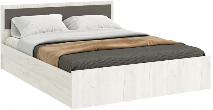 Кровать с основанием ЛДСП Фиеста ЛИТ 160х200, Дуб крафт белый