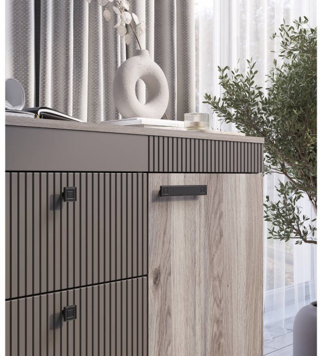 Комод Кассандра КМ-12, Дуб Смоки, MF14