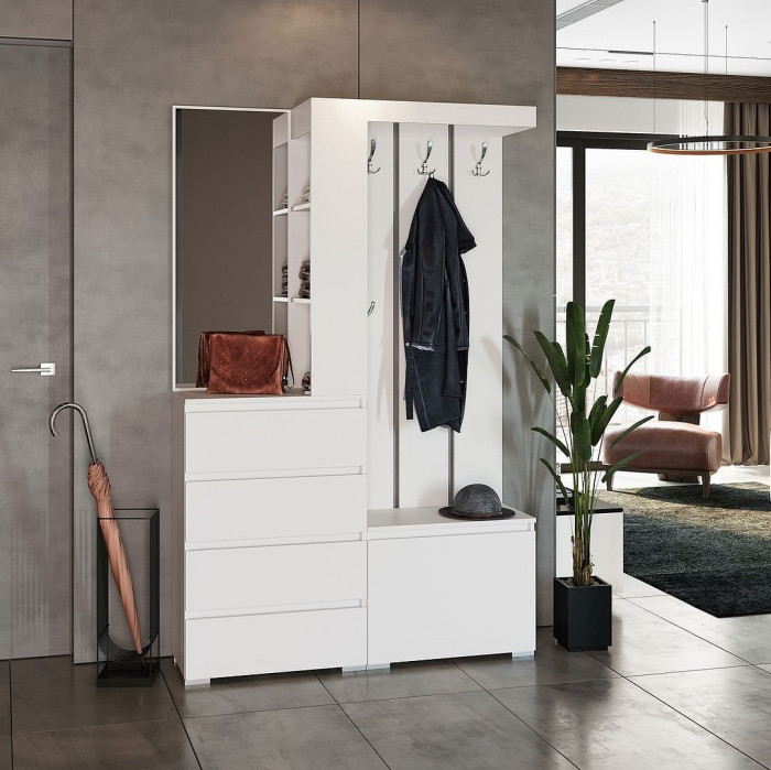 Хелен ПР-01 (Хельга) прихожая белый/белый