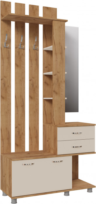 Модульная прихожая Микс-Арт, Крафт золотой/Кашемир