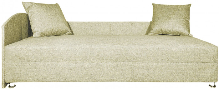 Кровать тахта односпальная 80х185, левый угол, рогожка, бежевый