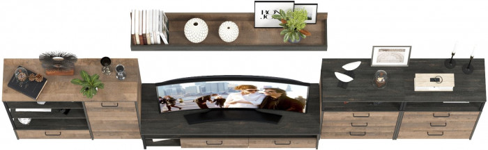 Трувор Гостиная 105, дуб гранж песочный/интра