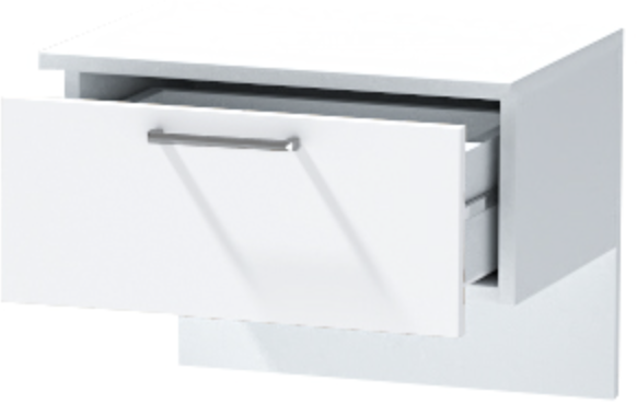 Тумба приставная "Иннэс-7", Белый/Белый глянец