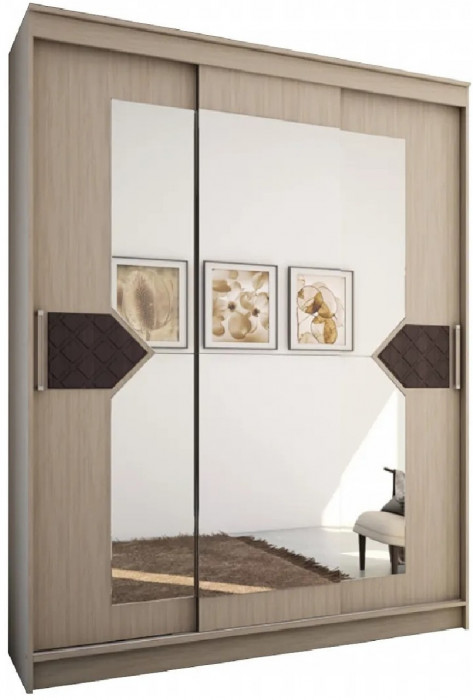 Николь Шкаф-купе 3 (Венге / Лиственница светлая)