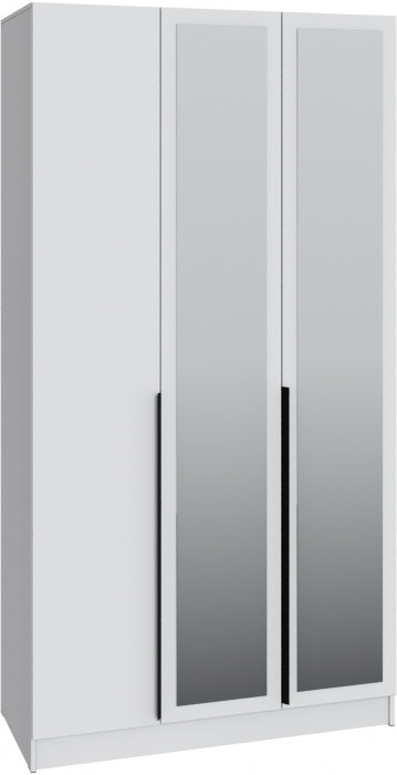 Шкаф Мадрид (1,2) с 3 ящ. внутри с зеркалом, Белый