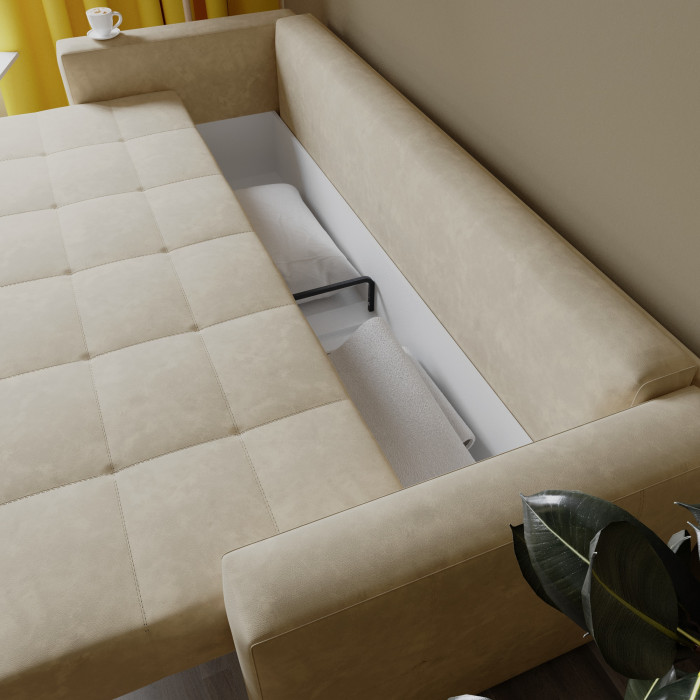 Диван раскладной Брэй экокожа бежевый