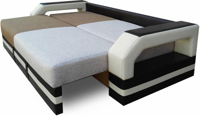 Диван-кровать Манчестер, еврокнижка, рогожка/экокожа, 160х195, комби