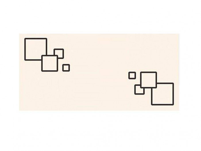 Альфа фотопечать стол обеденный раздвижной / квадраты на бежевом/дуб молочный/белый
