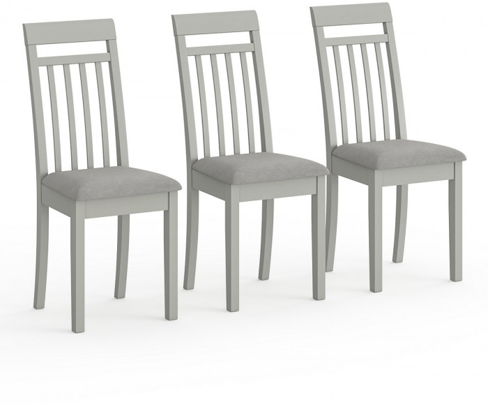 Три стула Мебель--24 Гольф-11 разборных, цвет серый, обивка ткань велюр серый 63, ШхГхВ 40х40х100 см., от пола до верха сиденья 47 см.