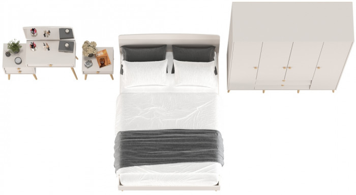 Афина Спальня 29-1400, кашемир серый