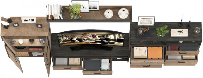 Трувор Гостиная 109, дуб гранж песочный/интра