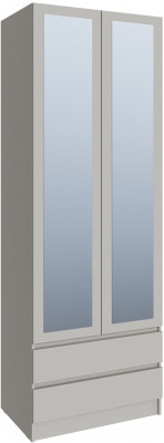 Шкаф Мадрид (0,8) с 2 ящ. без ручек с зеркалом, Кашемир