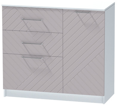 Комод №2 "Иннэс-7", Белый/Грэй софт