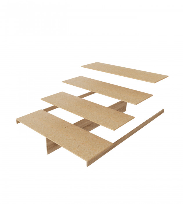 Кровать 140х200 "Адель" с настилом ДСП - Крафт серый/Крафт белый