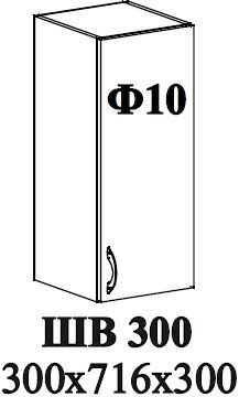 Ф-10 Альфа (ШВ 300, ШН 300) МДФ холст белый