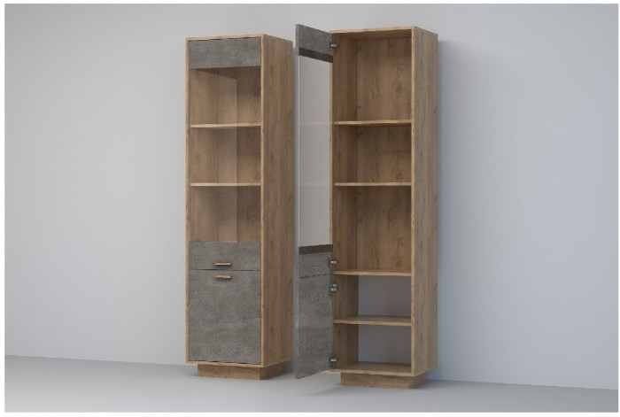 Эго Пенал ПС-1 ПД (Глянец Белый/Бетон Светлый)