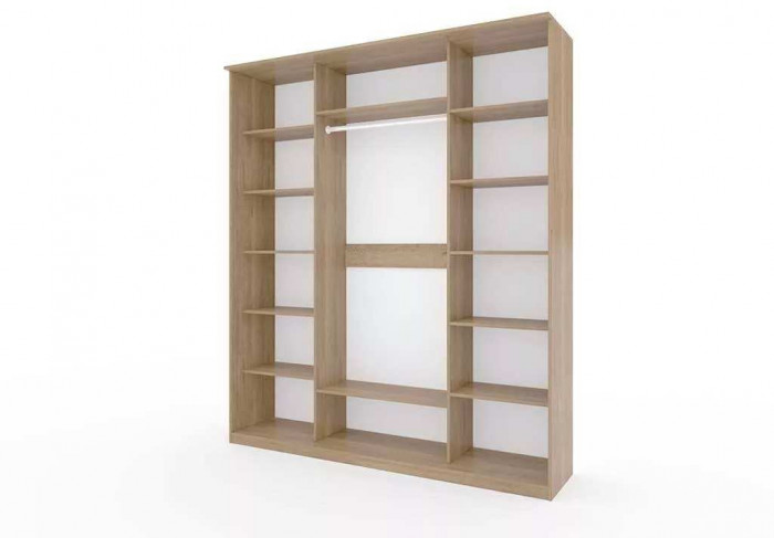 Шкаф купе Модерн 2076х600 3-х дверный 3-х секционный фотопечать №1 ясень