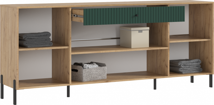 Оливия Комод дуб крафт/браш мени грин (металл)