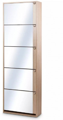 Обувница Комфорт К-5S с зеркалом Дуб сонома