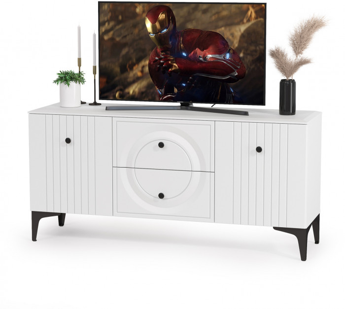 Валенсия Гостиная № 078, ЛДСП белый шагрень/МДФ белый шагрень