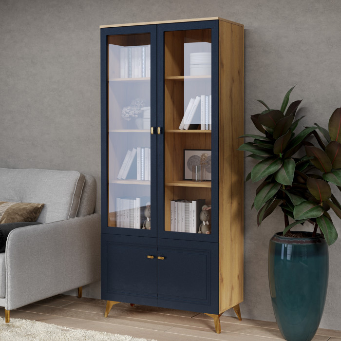 Шкаф-витрина 2-х дверная Вега Сапфир