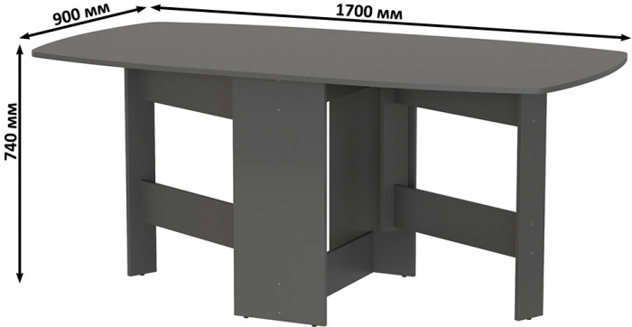 Стол-книжка раскладной 1-65М1граф, графит