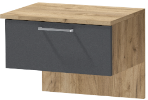 Тумба приставная "Иннэс-7", Крафт золотой/Графит