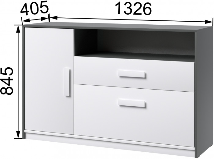 Кэнди Комод КК-1 графит/белый