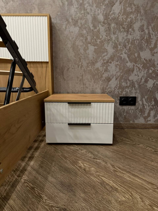 Марвэл Тумбы прикроватные 2шт, Дуб крафт/Браш вайт