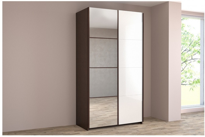 Шкаф-купе Иннэс-5 1200 Ф1/Ф2, Бодега/Белый глянец