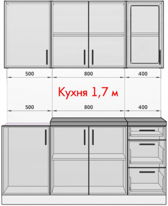 Кухня МДФ Констанция 1700 компоновка 1 (Сандал)