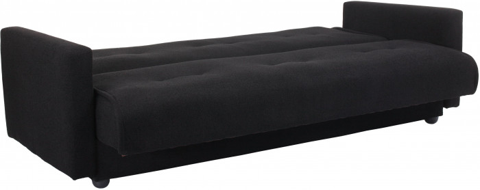 Раскладной диван-кровать, прямой, книжка, цвет черный, Милан 120