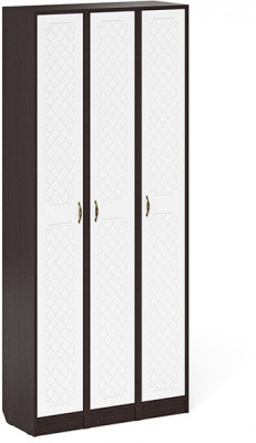 Прихожая П-6 Пенал 3 штуки, цвет венге/фасады МДФ белое дерево фрезеровка ромб, ШхГхВ 90х35х210 см., универсальная сборка