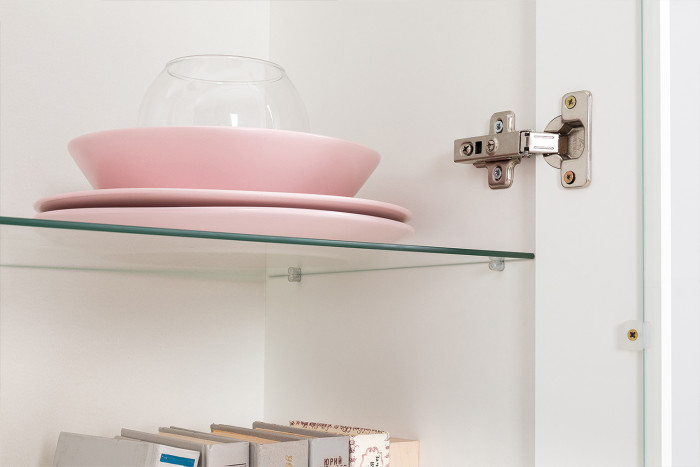 Валенсия Гостиная № 100, ЛДСП белый шагрень/МДФ белый шагрень