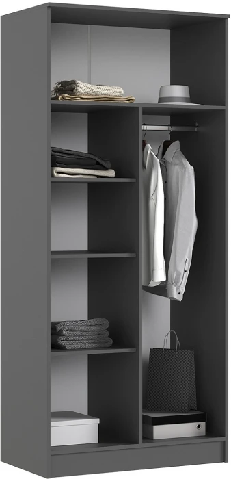 Шкаф 2-х створчатый (штанга+полка), Графит/Изумрудный