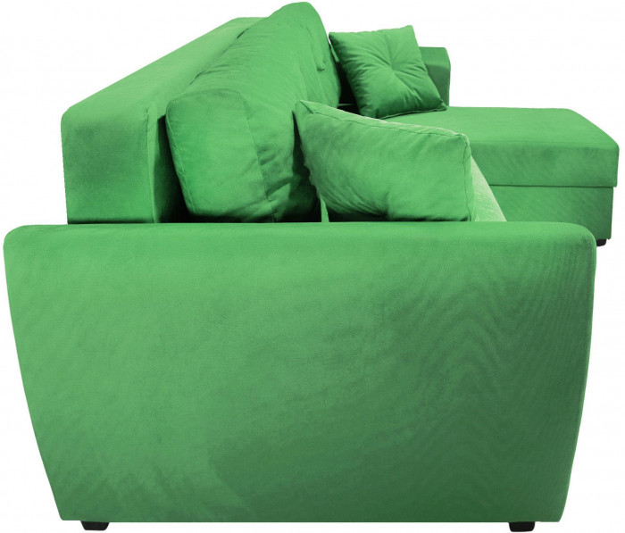 Диван-кровать угловой Амстердам Люкс, 160х200, еврокнижка, независимый пружинный блок, велюр, зеленый