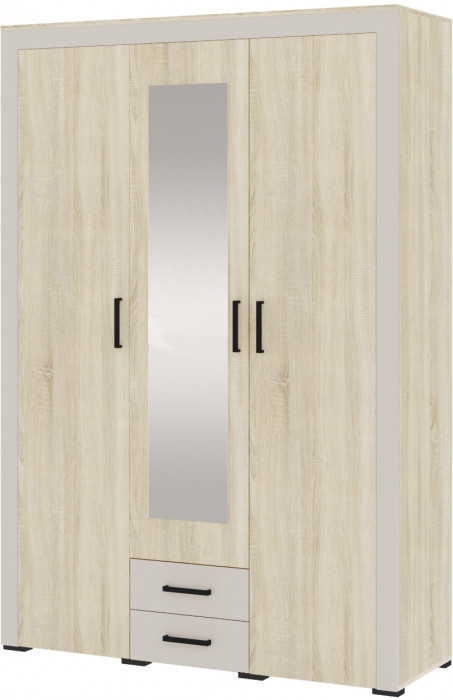 Шкаф 3-х створчатый "Адель" - Дуб сонома/Кашемир