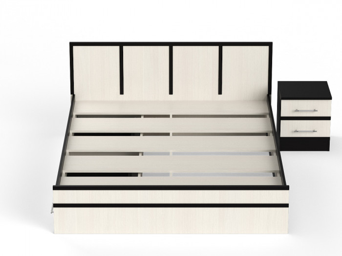 Сакура Кровать с ящиками 1600 + тумба, цвет венге/дуб лоредо, ШхГхВ 204х203,5х80 см., сп.м. 1600х2000 мм., б/м, основание есть, универсальная сборка