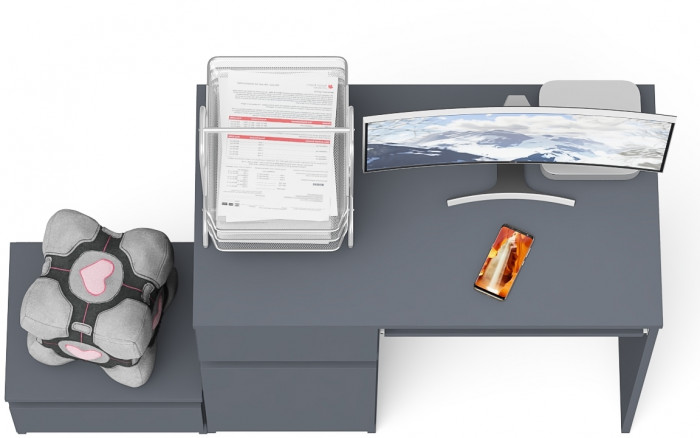 Мори компьютерный стол МС-1 левый + Тумба ТМП400.1, графит