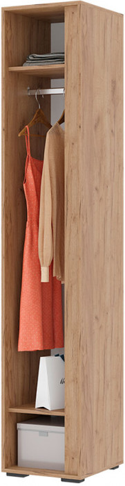 Хелен ПН 01 Пенал закрытый (0,400х2,100х0,460) серый графит/дуб крафт золото