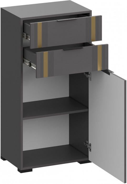 Модульная Прихожая Эмэ, набор №2, Графит/Графит золото, Simple 27
