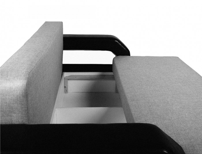 СПБ Диван еврокнижка Манчестер с подсветкой,160 рогожка серая НПБ