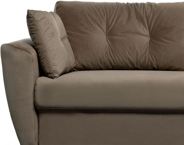 Диван-кровать Амстердам Люкс, 160х195, еврокнижка, пружинный блок, велюр, коричневый