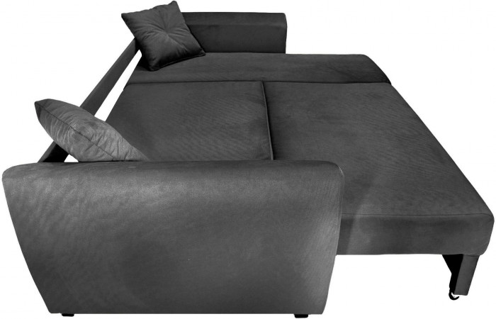 Диван-кровать угловой Амстердам Люкс, 150х200, еврокнижка, независимый пружинный блок, велюр, черный