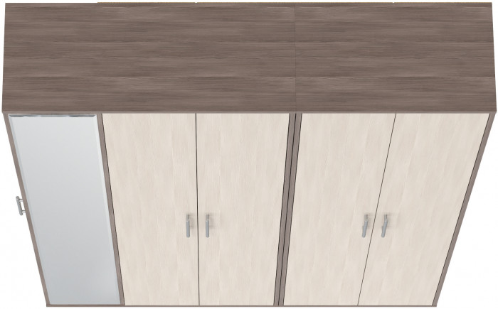 Прихожая Домино-мини + Шкаф для одежды Домино, цвет бодега тёмный/бодега светлый, ШхГхВ 148х36х202 см., универсальная сборка