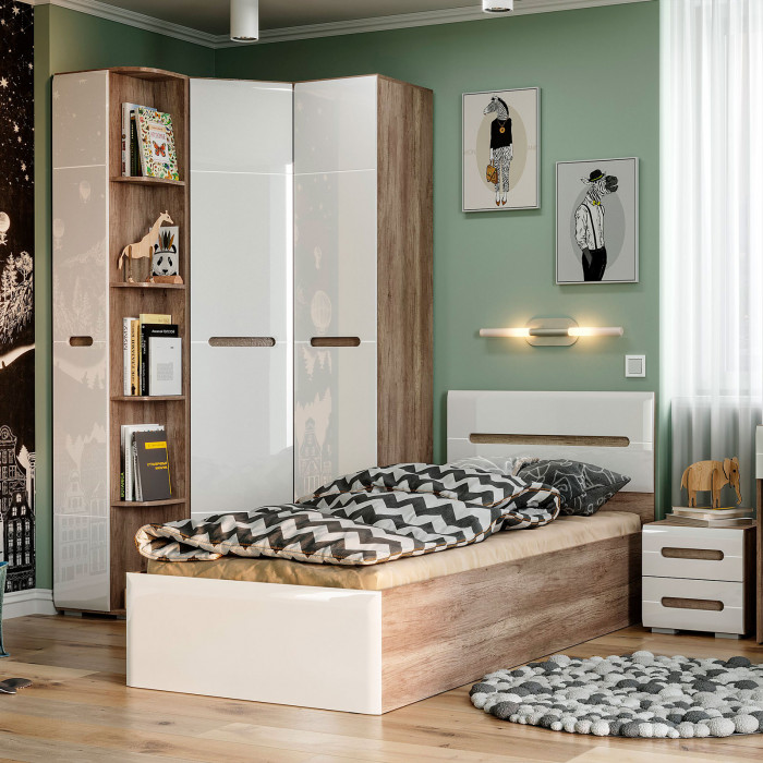 Спальня "Наоми" ШК-21 дуб каньон/белый глянец МF07