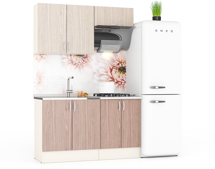 Кухня Мери 03 ШВ800+ШВв600+ШНМ800+ШН600, дуб/ясень шимо светлый/ясень шимо тёмный