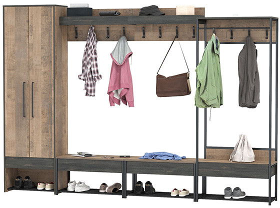 Трувор Прихожая 243, дуб гранж песочный/интра