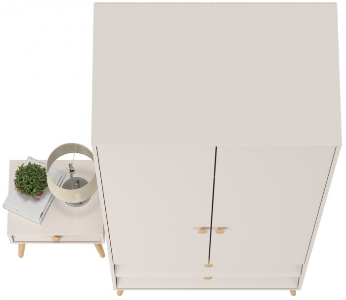 Афина Спальня Шкаф 2-х дверный + Тумба прикроватная, кашемир серый